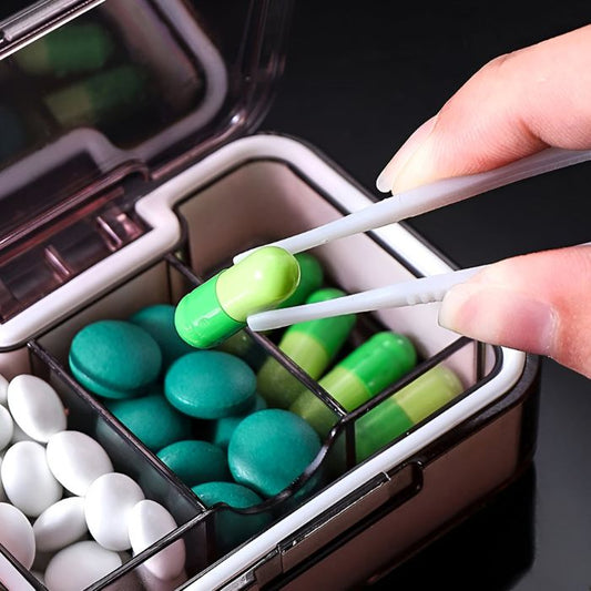 Pastillero 4 en 1: Cortador, Molinillo, Organizador, Hermetico