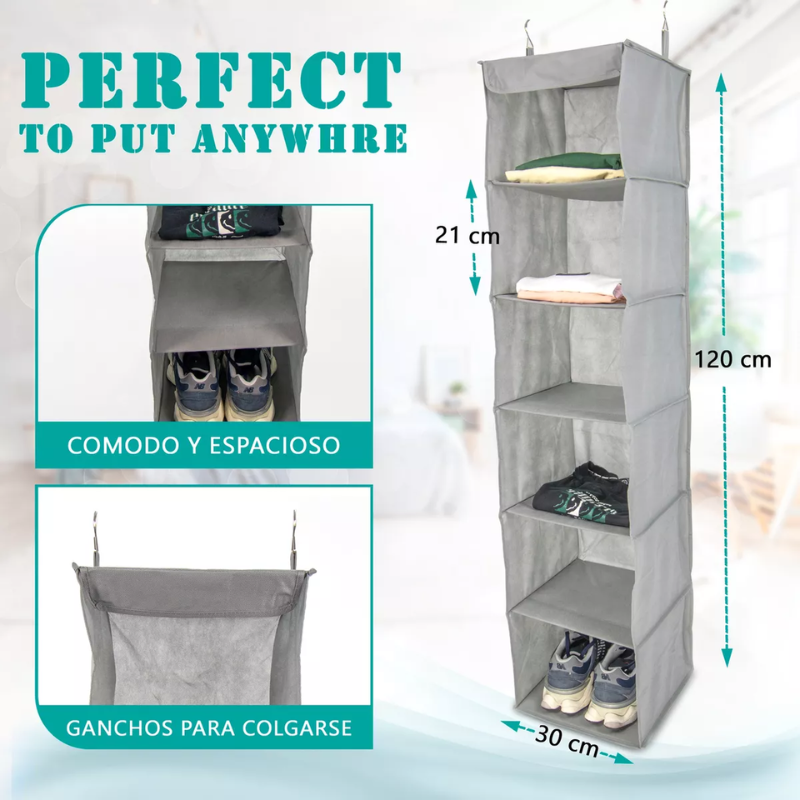 Organizador Colgante 6 Pisos Ropa Zapato
