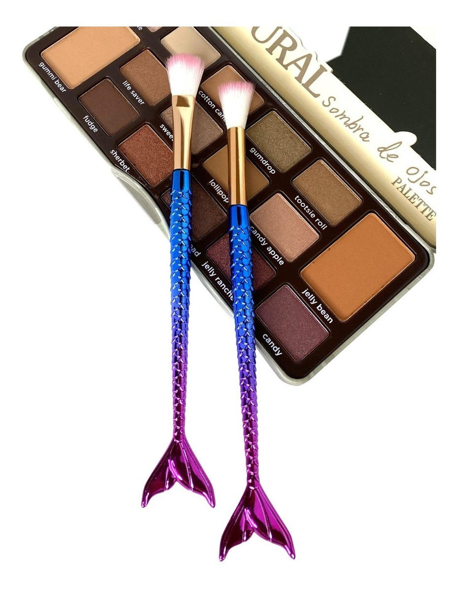 Set 10 Brochas Y Pinceles Cola Sirena