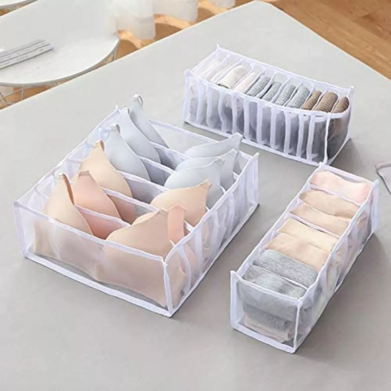 Set 3 Organizadores Ropa Interior Blanco